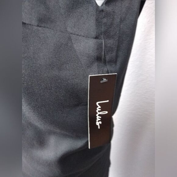 Lulus Scalloped Apron Neckline Black Dress NWT S - Picture 9 of 11